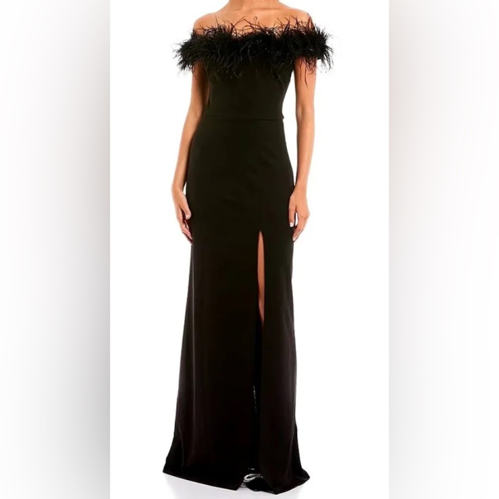 B. Darlin Black Dress with Feathers
